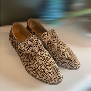 Crown Vintage Tan Black Cow Hair Loafers Flats